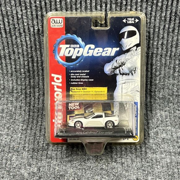 Auto World Top Gear 2011 Callaway White Corvette 1:64 Diecast Preowned New - Picture 1 of 6